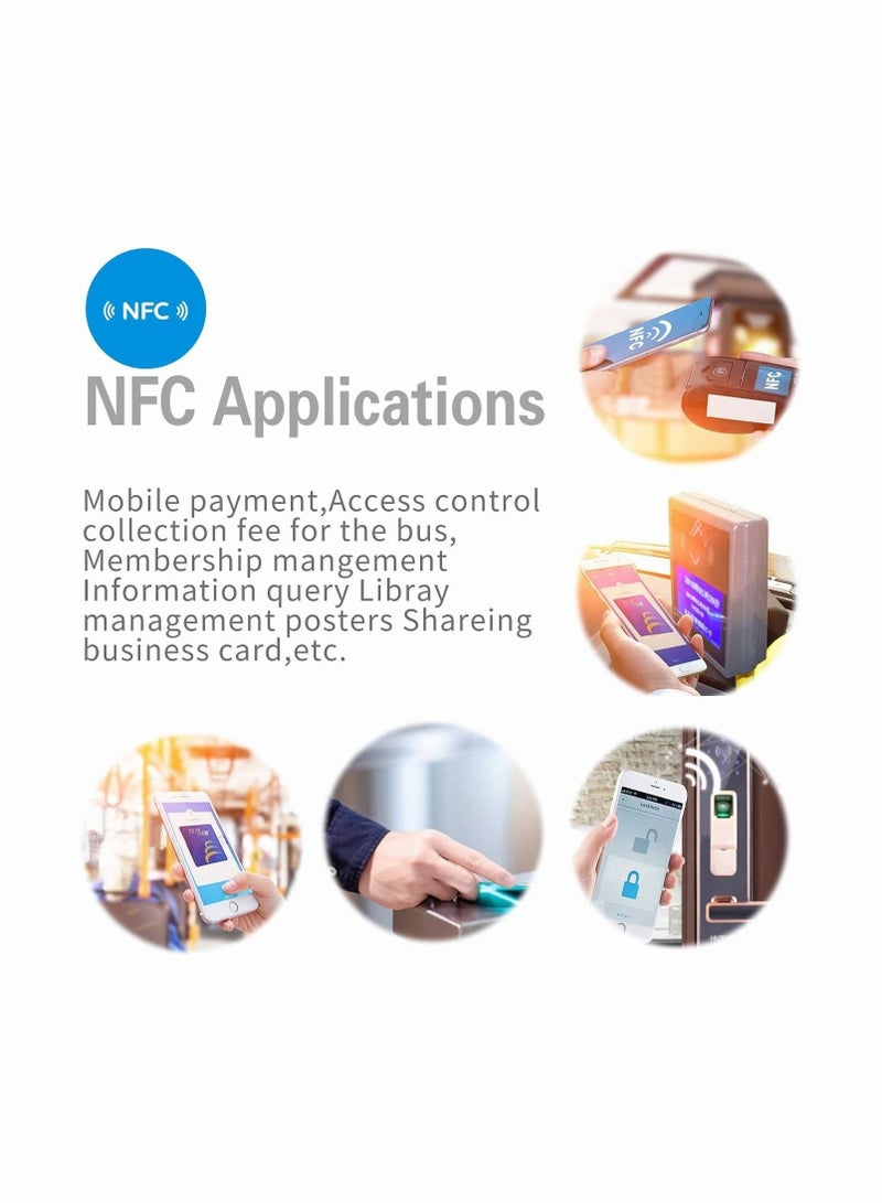 إكسفور ‌5/10/20/30/50/80/100/150/200 قطعة بطاقات NFC من نوع NTAG215، رقاقة NFC بسعة 504 بايت، بطاقات عمل NFC فارغة قابلة للبرمجة وإعادة الكتابة متوافقة مع هواتف NFC والأجهزة الذكية (مستطيلة الشكل - 80 قطعة نموذجاً) - Image 3